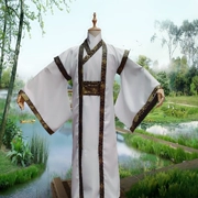 Trang phục nam nam đẹp trai Tang phù hợp với phong cách cổ đại cải thiện Hanfu sinh viên quốc gia robes kiếm sĩ học giả rộng tay áo trắng