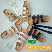 Hàn Quốc phiên bản của nút chai kéo đôi giày dép bãi biển đôi dép sử dụng ba khóa sinh viên dép roman phẳng với thủy triều không trượt