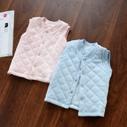 Mềm mại và ấm áp cho bé cotton vest trẻ sơ sinh cotton vai bông nhồi bông lụa mùa thu và mùa đông