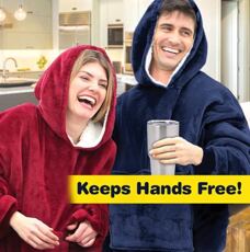 Новогодняя одежда 懒人套头电视毯户外防寒衣 huggle hoodie连帽抓绒保暖衣tv新品