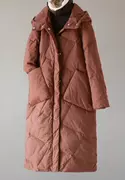 Văn học lỏng lẻo trùm đầu dài phần dày áo khoác xuống áo khoác nữ 90 nhung xuống áo khoác mùa đông sản phẩm mới