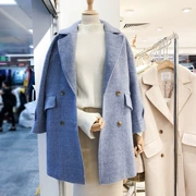 Mùa thu đông 2018 mới buông xõa đôi áo len cổ lọ hoang dã trong phần dài áo len nữ màu xanh
