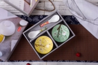 Посуда, японский комплект, ложка, ручная роспись, подарок на день рождения, сделано на заказ