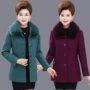Áo khoác len mùa thu và mùa đông cho phụ nữ trung niên lông ngắn cổ áo lông len áo khoác nữ vipshop Jingdong bán - Áo khoác ngắn áo khoác dạ nữ hàn quốc