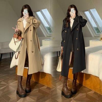 taobao agent Autumn trench coat, jacket, top, plus size, British style, long sleeve, 2023 collection, city style