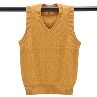 Teen len vest V-cổ xu hướng trai cashmere đan áo len không tay áo len vest vest vest công sở nam