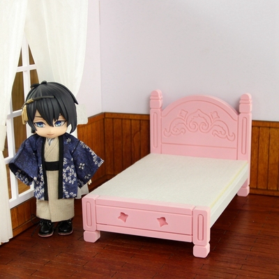taobao agent 12 -point baby house furniture BJD doll OB11 Meijie pig running baby noodle doll single bed pink bed