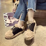 Thấp để giúp giày cotton Giày lông nữ mùa đông cộng với nhung học sinh Hàn Quốc phiên bản hoang dã ấm áp và thoải mái 39 nhân dân tệ giá rẻ