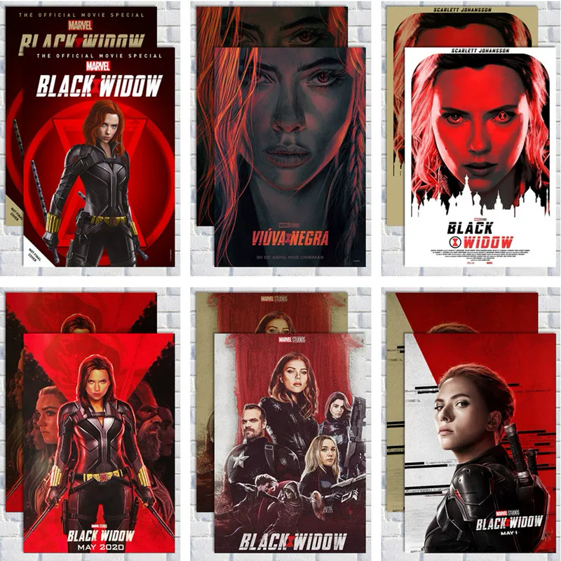 Плакат Черная Вдова Черная Вдова Джонсон Скарлетт Героиня Marvel Декорация Фиксированная - говорящая настенная нашивка