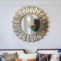 Европейская стиль крыльца стена висит большое зеркало Американское классическая гостиная Фоновая еда
