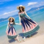 2019 new Wind Wind quốc gia nữ cha mẹ trẻ em váy bãi biển mùa hè kỳ nghỉ triều sóng similan váy mỏng - Trang phục dành cho cha mẹ và con mẫu áo đồng phục gia đình