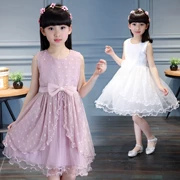Quần áo trẻ em cô gái váy váy bé trai lớn nơ trắng trang phục trẻ em mùa hè công chúa váy - Váy