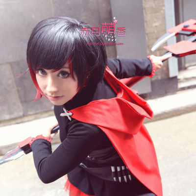 taobao agent Mengxiang's home RWBY.RUBY ROSE Red little red hat cosplay wig high temperature silk