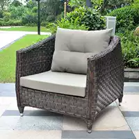 Double Emperor Sofa ngoài trời trong nhà và ngoài trời ban công sân giả mây kết hợp đồ nội thất mây 3 + 1 + 1 + bàn cà phê với pad - Nội thất siêu thị xe kéo hàng 3 bánh