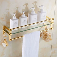Золотая ванная комната стойка без отверстия -Стекло из стеклянного космоса стойка для хранения стойки для хранения стойки для полотенец