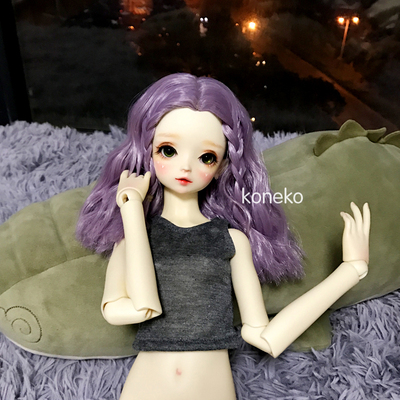 taobao agent [Free shipping] BJD doll wig Purple multi -color custom high -temperature silk instant noodle roll 34 -point giant baby.