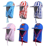 Детский солнцезащитный крем, солнцезащитная шляпа, плавательная шапочка, пляжная уличная детская шапочка для плавания, спортивная шапка, с защитой шеи