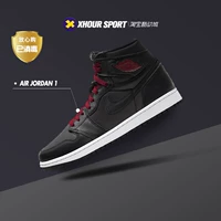 Air Jordan 1 "Черный атлас" AJ1 Черный шелковый черный красный Smart Samton 555088-060