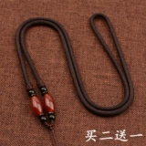 Высококлассное ониксовое ожерелье из шнура, изумрудная подвеска, плетеный ремешок ручной работы