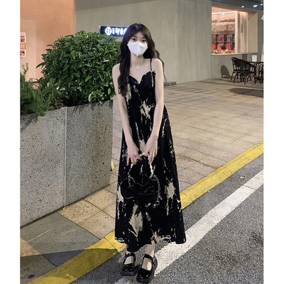 taobao agent Summer dress, spring long skirt, plus size, french style, V-neckline, fitted