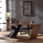 Bàn ghế sắt rèn gỗ rắn của ông chủ bàn sáng tạo văn phòng hình vuông bàn máy tính và ghế học tập kết hợp bàn ghế retro - Đồ gỗ ngoài trời bàn xếp du lịch
