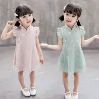Váy trẻ em 2019 hè mới quần áo trẻ em gái sườn xám tay áo phồng váy bé ren công chúa - Khác quần lót trẻ em