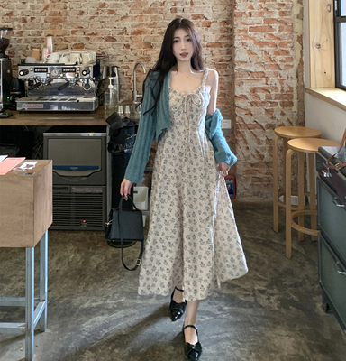 taobao agent Dress, autumn set, cardigan, sweater, jacket, plus size, lifting effect, fitted