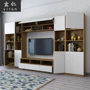 Tủ tivi tối giản hiện đại kết hợp tủ sách treo tường phòng khách tổng thể tủ âm thanh hình nền tủ âm tường đa chức năng kệ sách tùy chỉnh - Buồng