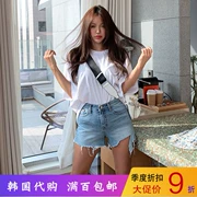 Hàn Quốc Dongdaemun Womens 2019 Mùa hè Mới Thời trang Hàn Quốc Joker Fringe Jeans Quần short - Quần jean