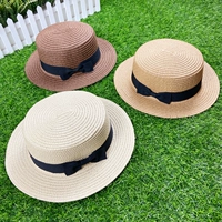 Солнцезащитная шляпа, соломенная пляжная шапка с бантиком, защита от солнца