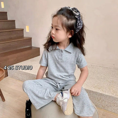 taobao agent Summer clothing, silk children's set girl's, western style, 2023 collection, with short sleeve