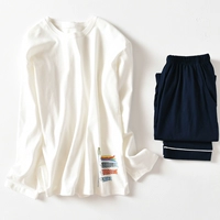 TTIITT ba bộ đồ ngủ nam mùa thu và mùa đông cotton Hàn Quốc cổ tròn tay dài nam phù hợp với dịch vụ nhà đồ bộ mặc nhà cao cấp hàn quốc