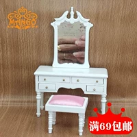 Маленький кукольный домик, мебель, белый изысканный туалетный столик, масштаб 1:12