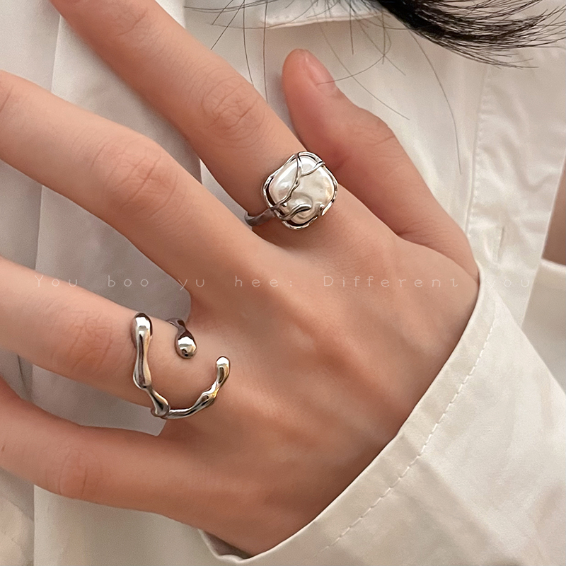 月光森林~超仙珍珠戒指女小众设计气质食指戒个性时尚高级感指环
