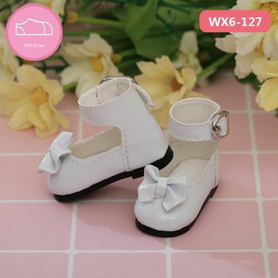 taobao agent [Baby shoes] 6 points BJD shoes SD PU leather shoes mini bow pattern casual princess shoes spot