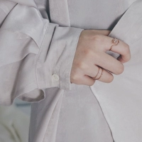 [Свежее уменьшение 5 юаней] Геометрическая линия Morandi's Eye Geometric Double -Layer Parallel Rose Gold Ring Ring