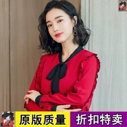 Jin Xuan nhớ lại một bộ trang phục vui nhộn 2019 mùa xuân mới khí chất lỏng lẻo viền áo nơ xù F166 - Quần áo ngoài trời
