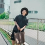 BDCT Nhật Bản retro Ami Ami áo sơ mi ngắn tay Mùa hè màu rắn lỏng áo thun giản dị áo thun thủy triều - Áo áo sơ mi ngắn tay