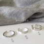 S925 sterling bạc Nhật Bản và Hàn Quốc hoang dã đơn giản chải bảng ánh sáng đi lại mở nhẫn nhẫn nhẫn nam và nữ thủy triều - Nhẫn nhẫn vàng tây nam
