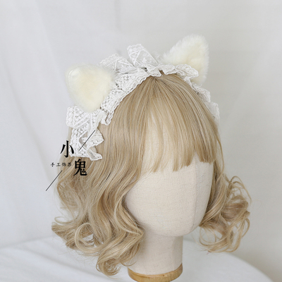 taobao agent Japanese girl soft cute cat lady lolita element cat ear lace hair hoop Lolita daily kc soft girl sweet