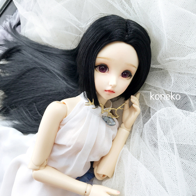 taobao agent [Free shipping] BJD doll wig Black brown two -knife long straight hair 3 cents 4 cents giant baby