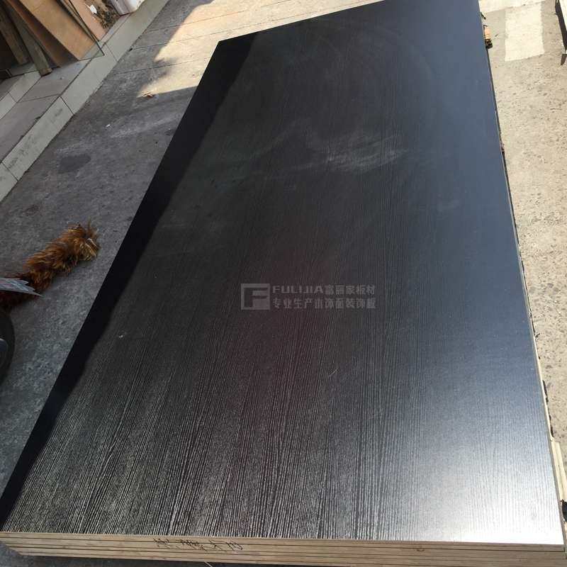 免漆生态板全黑色浮雕纹模压纹细木工板三聚氰胺实木免漆板