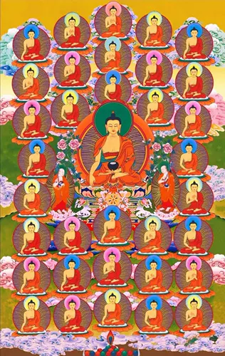 Напомнили Священным Писанию Тридцать пять признаний Будды, тысячи раз