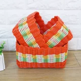 Пластиковая плетеная настольная корзина для хранения, пульт, система хранения, комплект, 3 предмета