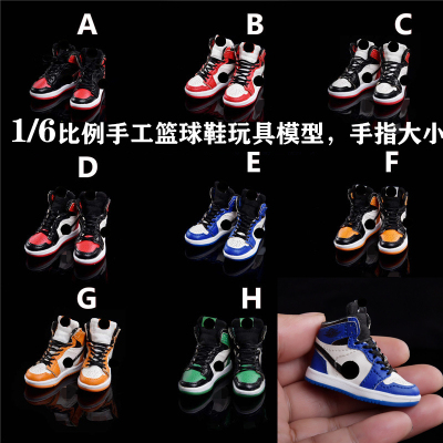 taobao agent 1/6 ratio Basketball Shoes Model Toys Shoes Model Handmade Leather Sports Shoes BJD6 Penca OB soldiers puppet current goods