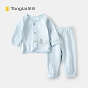 Tongtai bé bốn mùa đồ lót mùa xuân và mùa thu 0-2 tuổi 1 nam nữ quần áo mùa thu quần áo trẻ em quần hai bộ - Quần áo lót