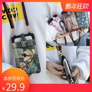 Phim hoạt hình dễ thương dây kéo túi điện thoại nữ vai Túi Messenger phiên bản Hàn Quốc của cổ điện thoại túi ví mini túi