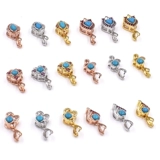 Подвеска, бирюзовая изумрудная застежка из нефрита из воскового агата, серебро 925 пробы