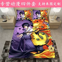 Naruto Hinata gia đình bốn tấm được trang bị xung quanh phần tử thứ hai của ký túc xá sinh viên hình ảnh động đơn chăn quilt ga giường 1m8 x 2m
