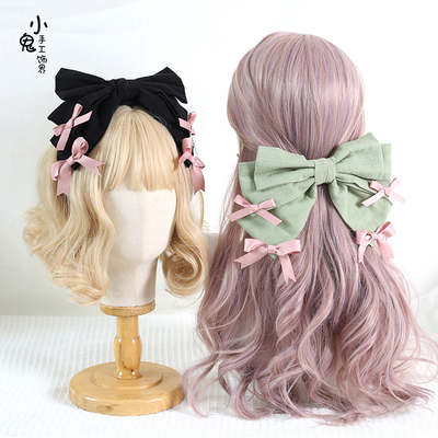 taobao agent Original Lolita Lolita Four o'clock flower pure cotton bow elegant DOLL sensor bands top black powder contrast